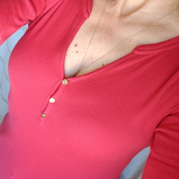 Ralph Lauren Cotton Waffle Knit Henley Midi Casual Dress size M - Picture 7 of 10